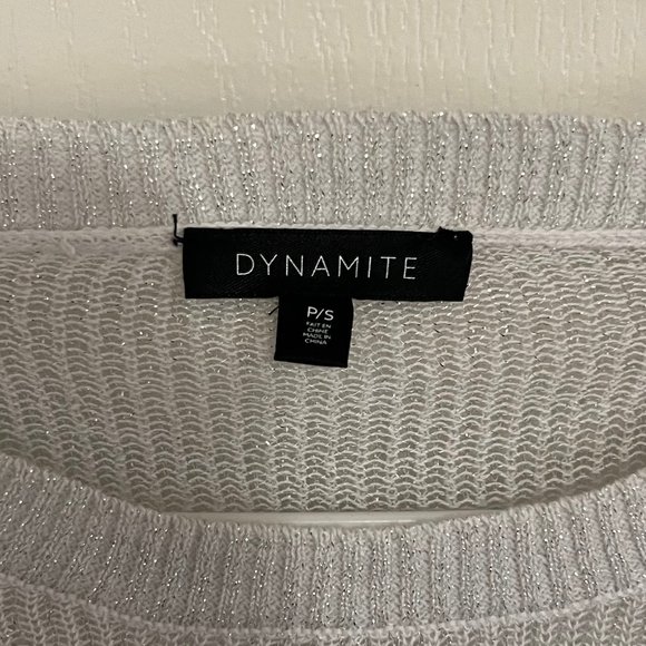 Dynamite Sparkly Long Sleeve Semi-Sheer Sweater - Picture 3 of 4